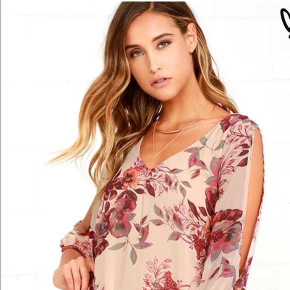 Lulus Dresses & Skirts - Lulus Shifting Dears Beige Floral Print Dress Lrg